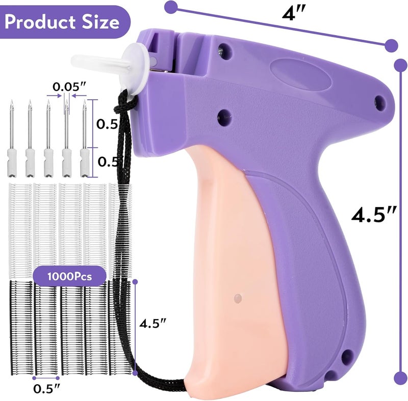 Fonwill Clothing Label Gun,Standard Retail Price Tag Labeling Gun Kit,Having 5 Needles, 1000 Micro Fasteners,Suitable for Store,Warehouse,Consignment,Yard Sale,etc.(Purple) - Image 2